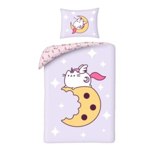 Halantex Povlečení z mikrovlákna 140x200 + 70x90 cm - Pusheen na měsíčku