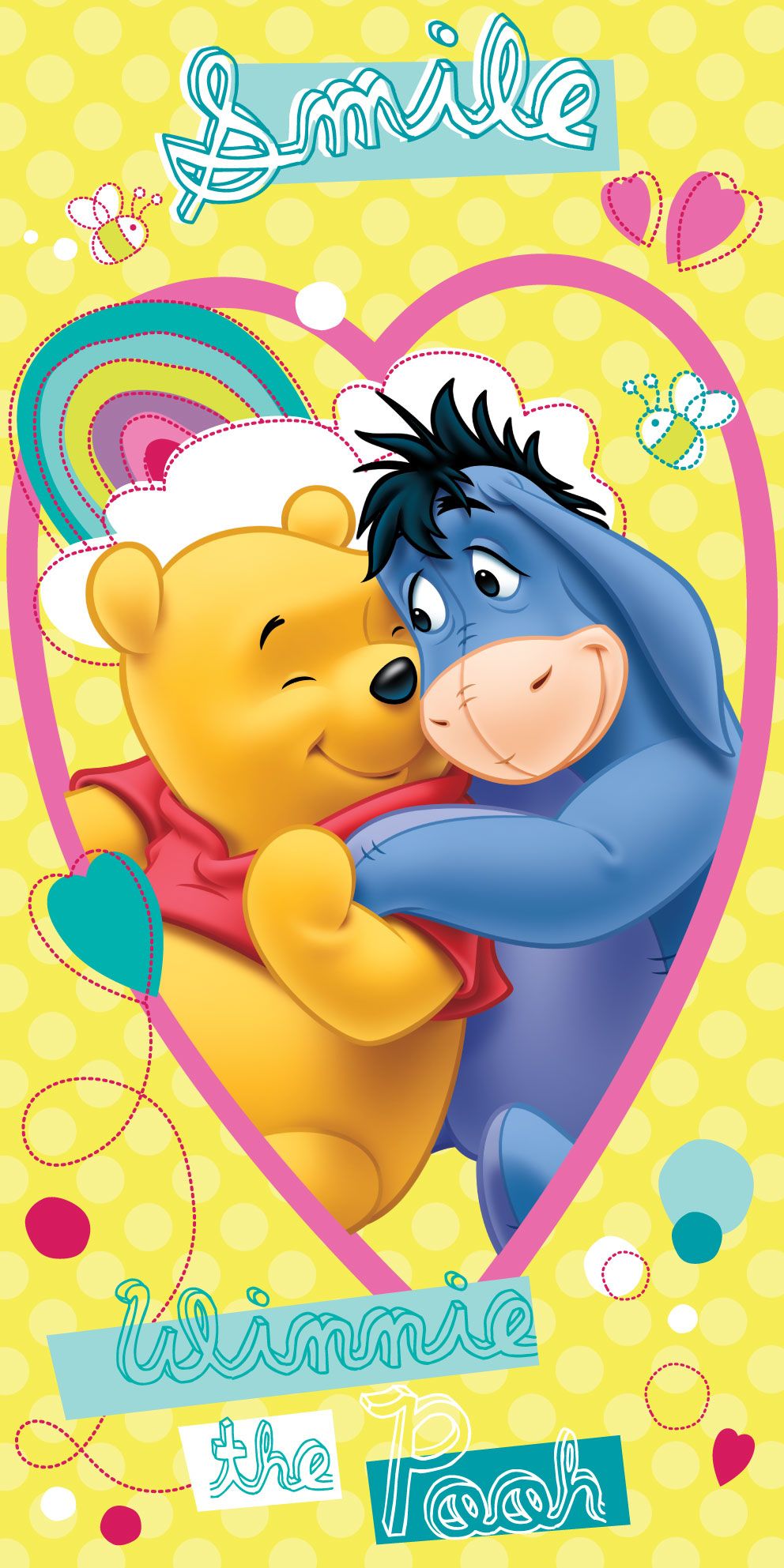 Jerry Fabrics Bavlněná froté osuška 70x140 cm - Medvídek Pú "Smile"