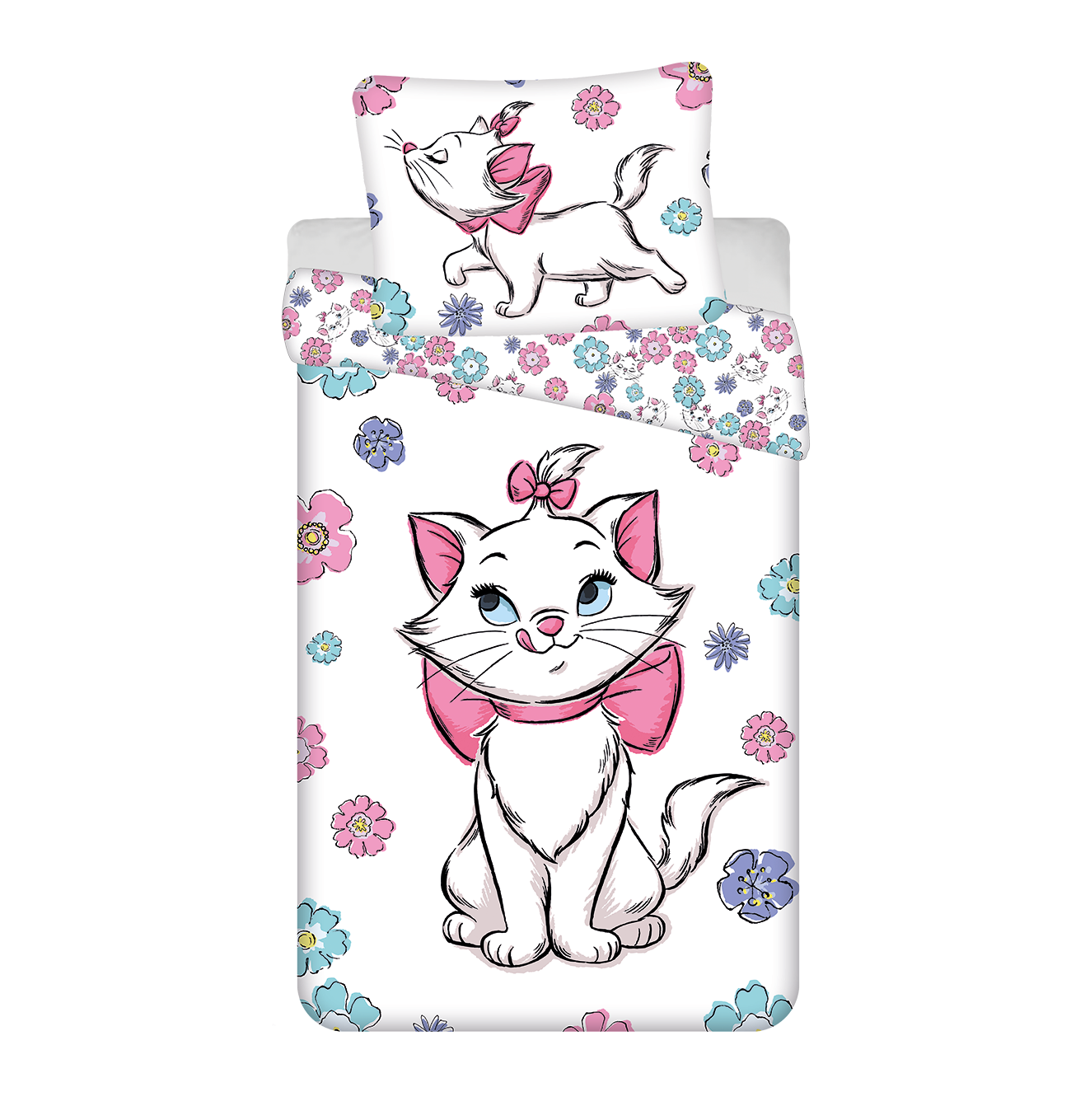 Jerry Fabrics Bavlněné povlečení 140x200 + 70x90 cm - Marie Cat "Floral"
