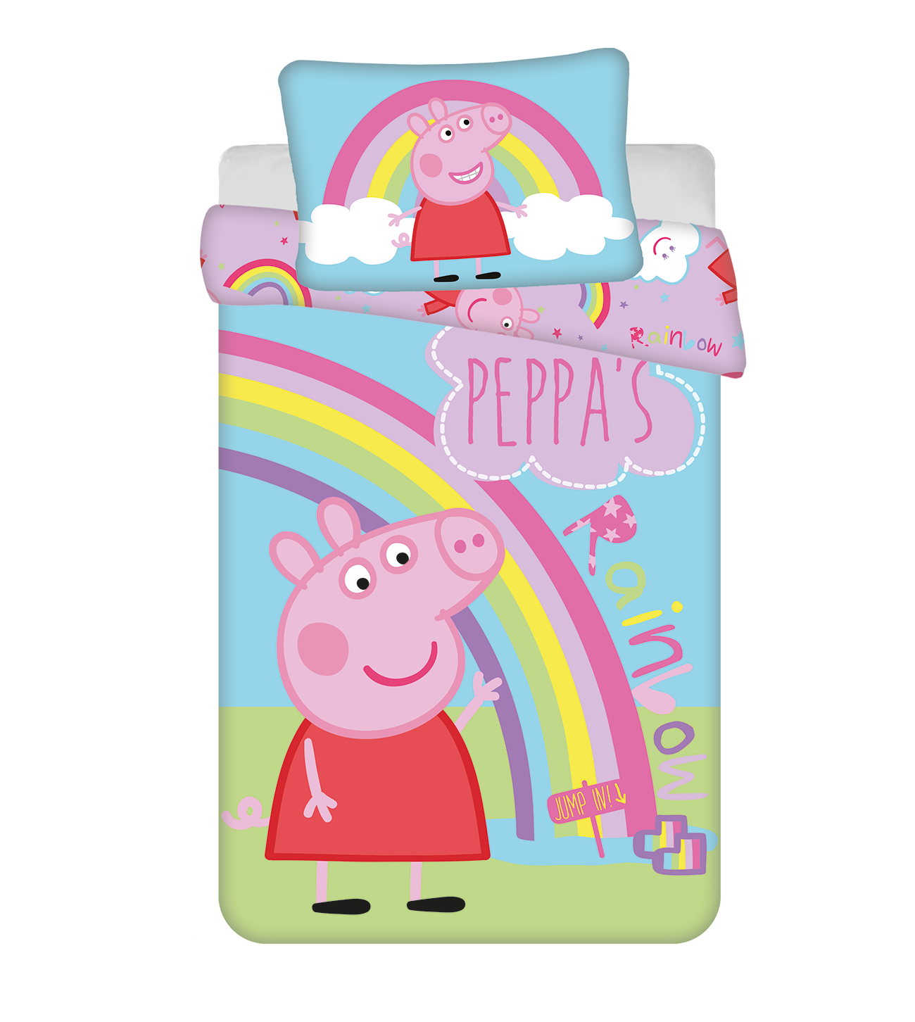 Jerry Fabrics Bavlněné povlečení 140x200 + 70x90 cm - Prasátko Peppa "PEP016"