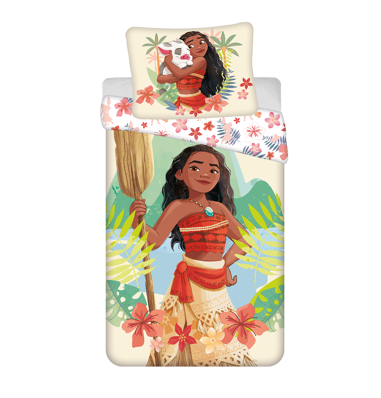 Jerry Fabrics Bavlněné povlečení 140x200 + 70x90 cm - Vaiana "Tropicool"