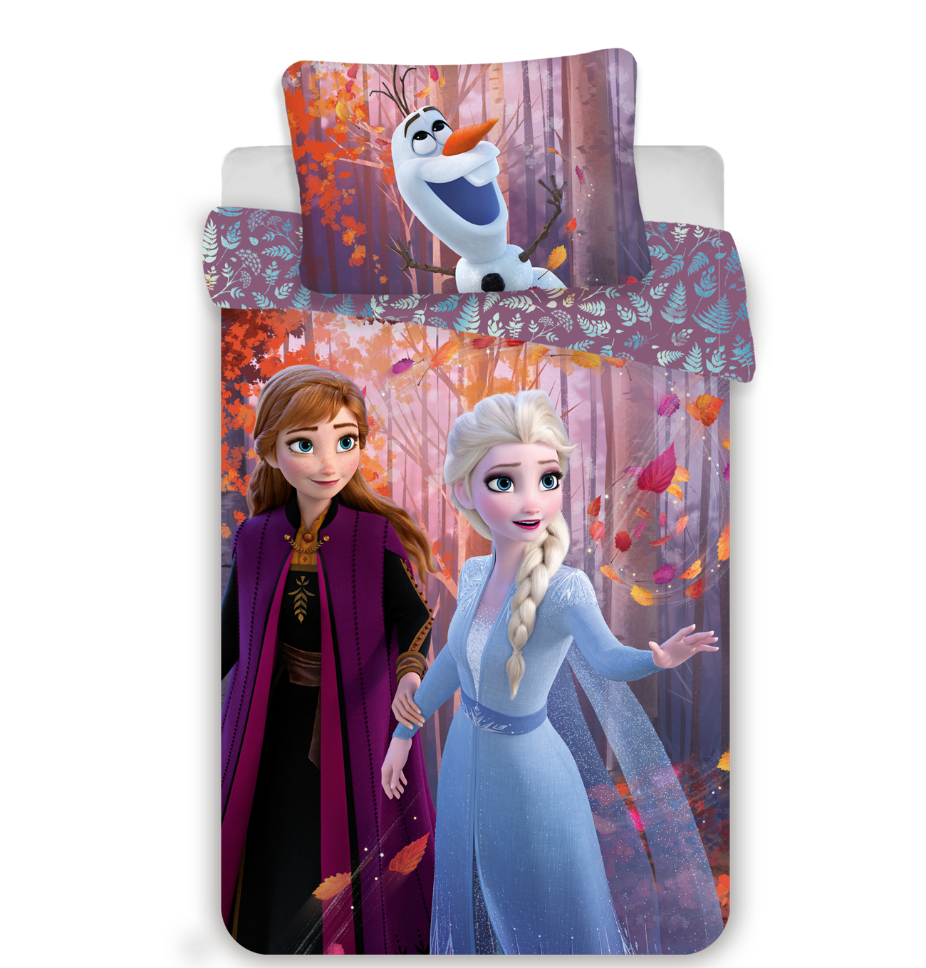 Jerry Fabrics Bavlněné povlečení 140x200+70x90 cm - Frozen 2 "Sister Purple"