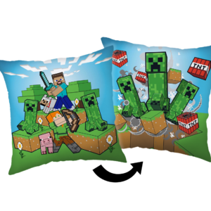 Jerry Fabrics Dekorační polštářek 40x40 cm - Minecraft "Creeper rush"