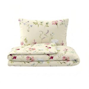 Kvalitex Bavlněné povlečení DELUX 140x200 + 70x90 cm - BOTANICA smetanová