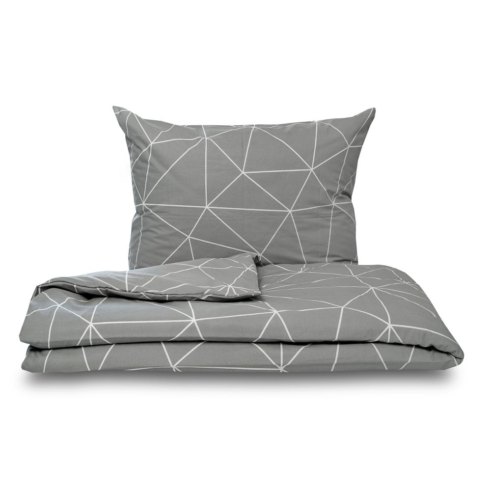 Kvalitex Bavlněné povlečení NORDIC COLLECTION 220x200 + 2x 70x90 cm - GRID šedé