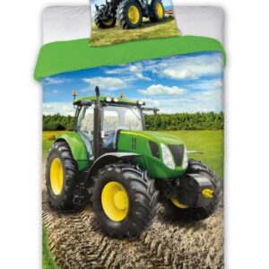 FARO Bavlněné povlečení 140x200 + 70x90 cm - Zelený traktor