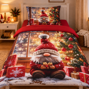 Jahu Vánoční povlečení z mikrovlákna 140x200 + 70x90 + 45x45 cm - Skřítek vánoční