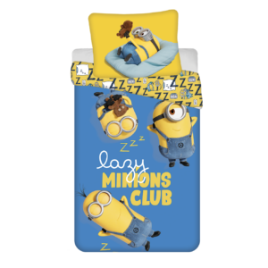 Jerry Fabrics Bavlněné povlečení 140x200 + 70x90 cm - Mimoni "Lazy Club"