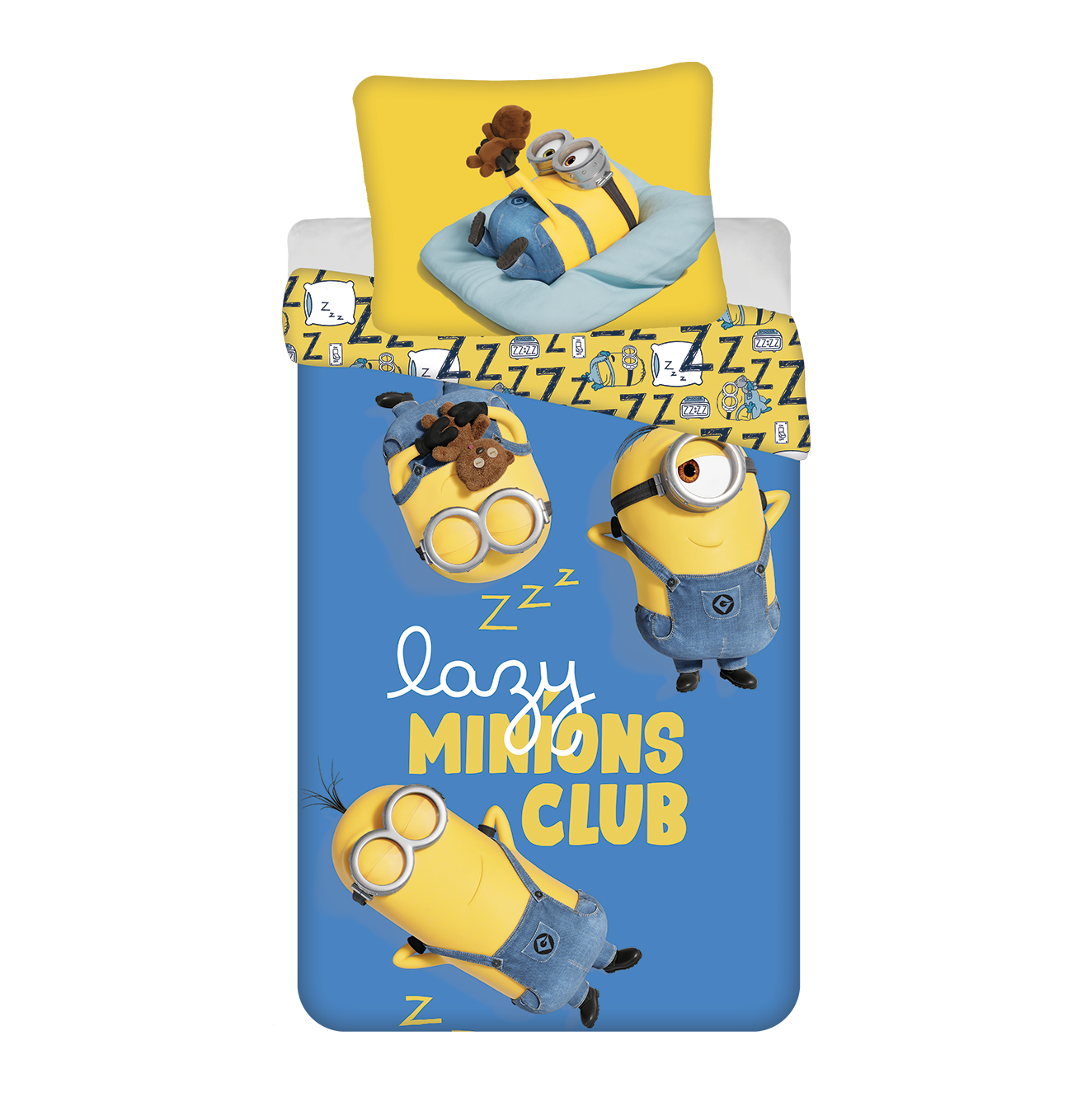 Jerry Fabrics Bavlněné povlečení 140x200 + 70x90 cm - Mimoni "Lazy Club"
