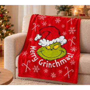 Jerry Fabrics Deka mikroflanel 100x150 cm - Grinch "Merry Grinchmas"