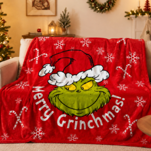 Jerry Fabrics Deka mikroflanel 100x150 cm - Grinch "Merry Grinchmas"