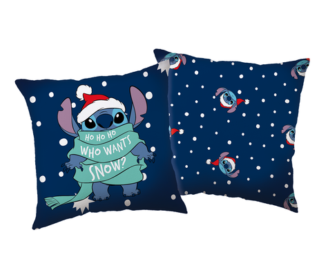 Jerry Fabrics Dekorační polštářek 40x40 cm - Lilo a Stitch "Snow Xmas"