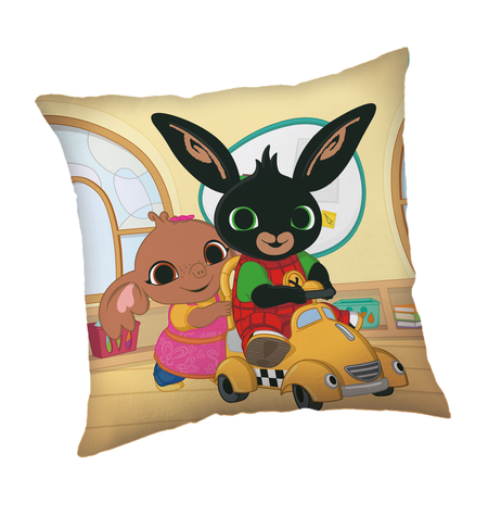 Jerry Fabrics Dekorační polštářek 40x40 cm - Zajíček Bing "Let´s Play"