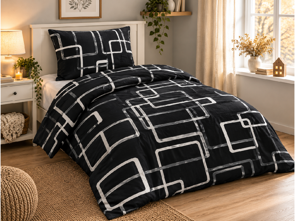 Jerry Fabrics Povlečení mikroflanel 140x200 + 70x90 cm - Čtverce