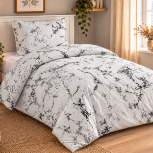Jerry Fabrics Povlečení mikroflanel 140x200 + 70x90 cm - Mramor bílý