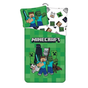 Jerry Fabrics Povlečení z mikrovlákna 140x200 + 70x90 cm - Minecraft "Block Stack"