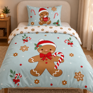 Jerry Fabrics Vánoční bavlněné povlečení 140x200 + 70x90 cm - Perníček