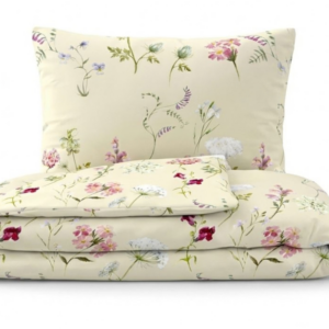 Kvalitex Bavlněné povlečení DELUX 140x200 + 70x90 cm - BOTANICA smetanová