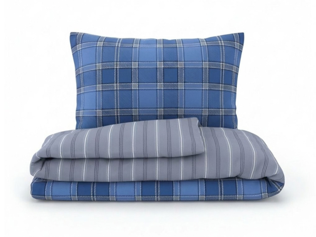 Kvalitex Bavlněné povlečení DELUX 140x200 + 70x90 cm - CAMPUS modrý