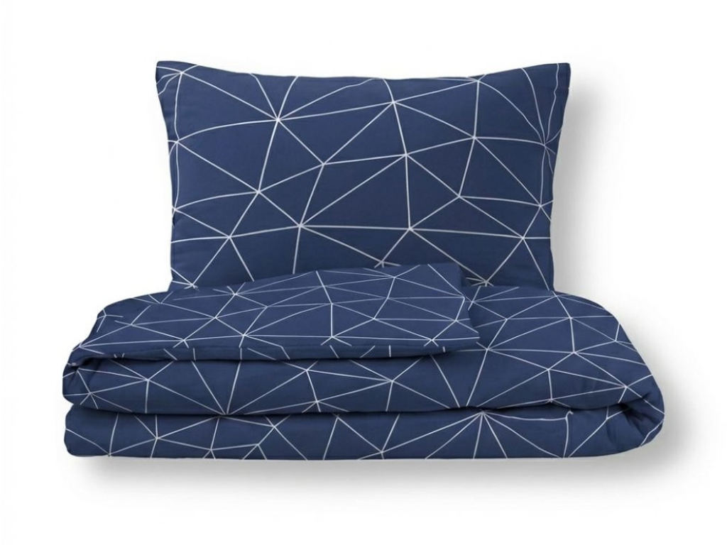 Kvalitex Bavlněné povlečení NORDIC COLLECTION 140x200 + 70x90 cm - GRID modré