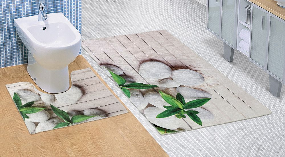 Kvalitex Dvoudílná koupelnová předložka 60x100 + 60x50 cm - Jadran 3D