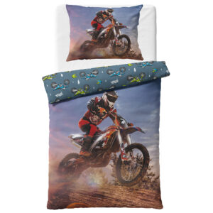 TipTrade Bavlněné povlečení 140x200 + 70x90 cm - Motokros závod v poušti