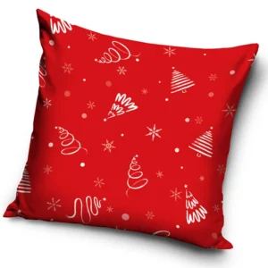 TipTrade Vánoční povlak na polštářek 45x45 cm - Vločky a stromečky