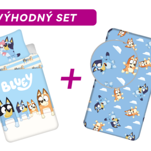 Výhodná sada povlečení + prostěradlo Bluey