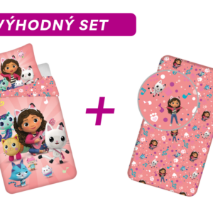 Výhodná sada povlečení + prostěradlo Gabby´s Dollhouse