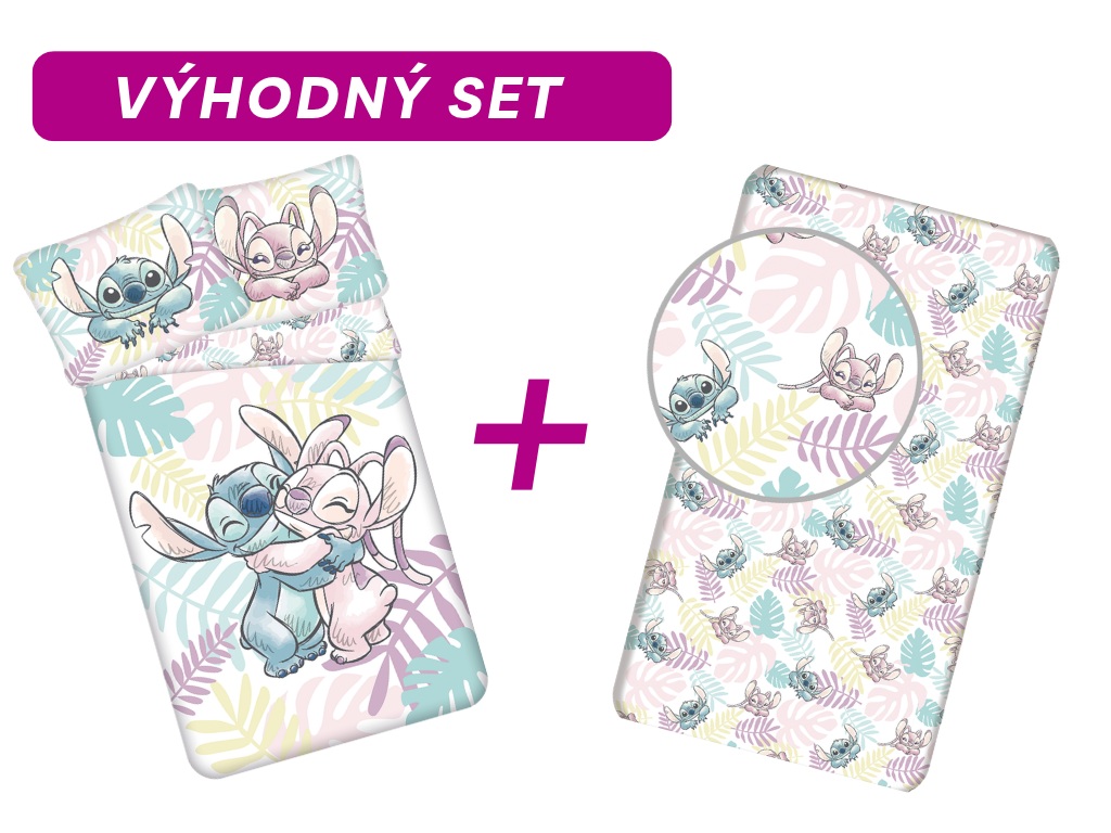 Výhodná sada povlečení + prostěradlo Lilo a Stitch