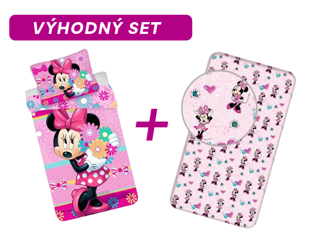 Výhodná sada povlečení + prostěradlo Minnie